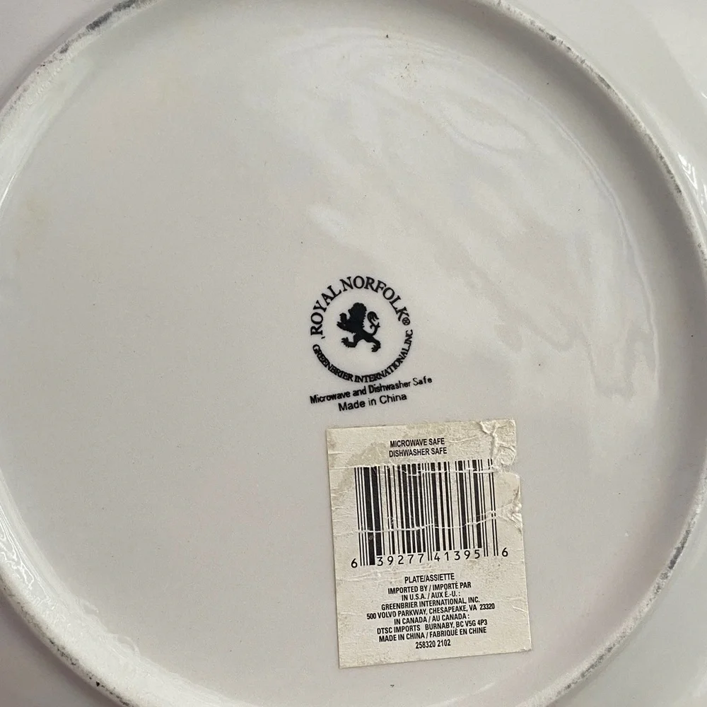 Royal Norfolk Sunflower Dinnerware Set - White and Orange 3 ps.